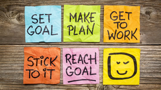 Set Goal, make plan, get to work, reach goal
