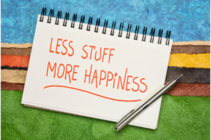 wording less stuff more happiness