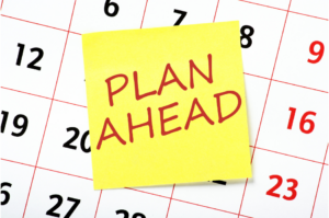 Plan ahead sticky note
